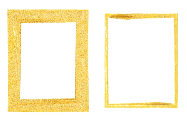 Gold Frame Isolated on White Background.