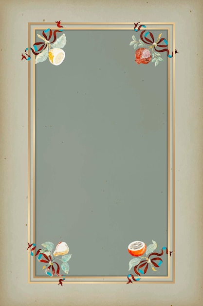 Gold frame on vintage green background template vector