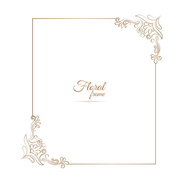 Vector a gold frame with a picture of a flower and a frame that says  turq