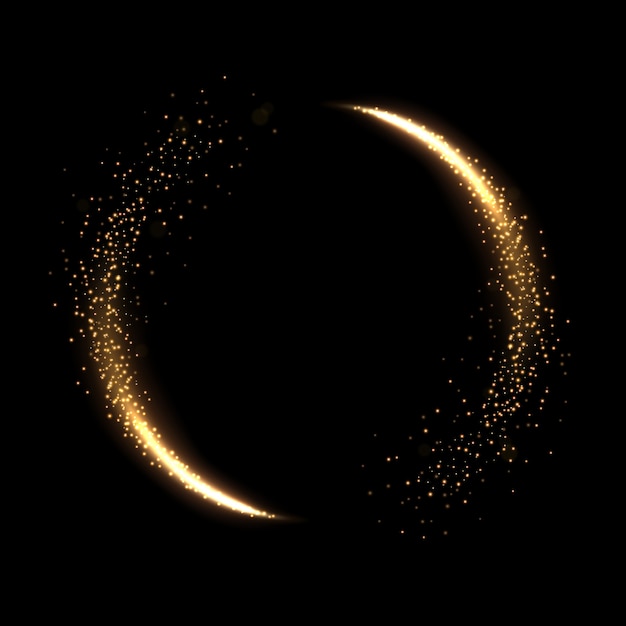 Gold Glitter Circle Trails