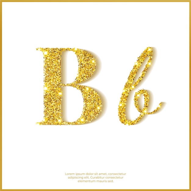 Gold glitter font