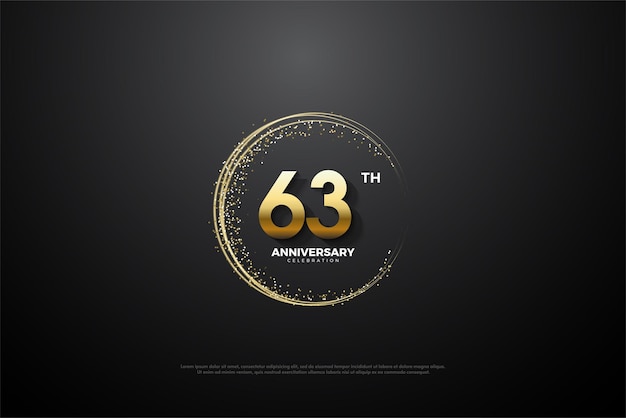 gold glitter frame on 63rd anniversary poster.