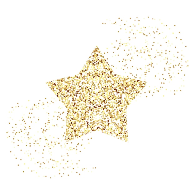 Gold glitter stars flying sparkles