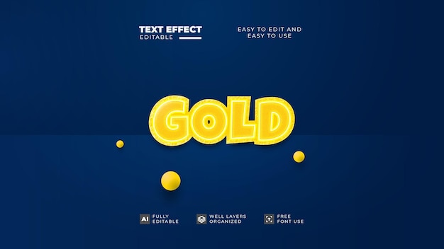 Gold glitter style text effect editable