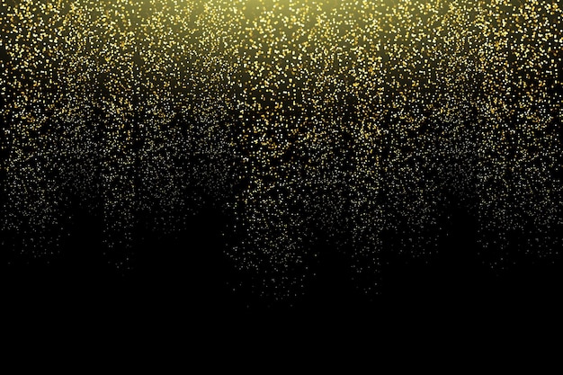 Gold glitter texture on a black background