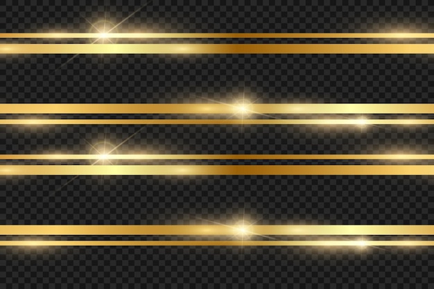 Gold glitter with shiny gold frame on a transparent black background. Vector luxury golden