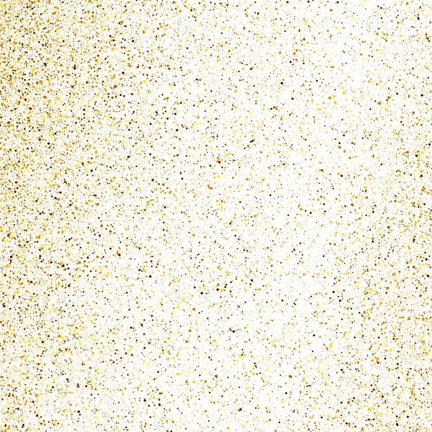 Gold glittering dust on white background Dust with gold glitter effect and empty space for your text Vector illustration