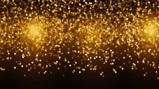 Vector gold glitters on a black background