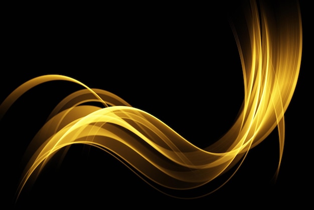 Gold glitters on a black backgroundAbstract golden color wave flowElement for design