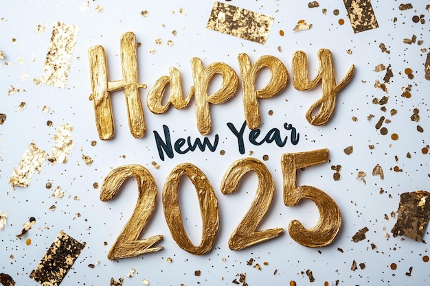 a gold glittery background with a happy new year written on it