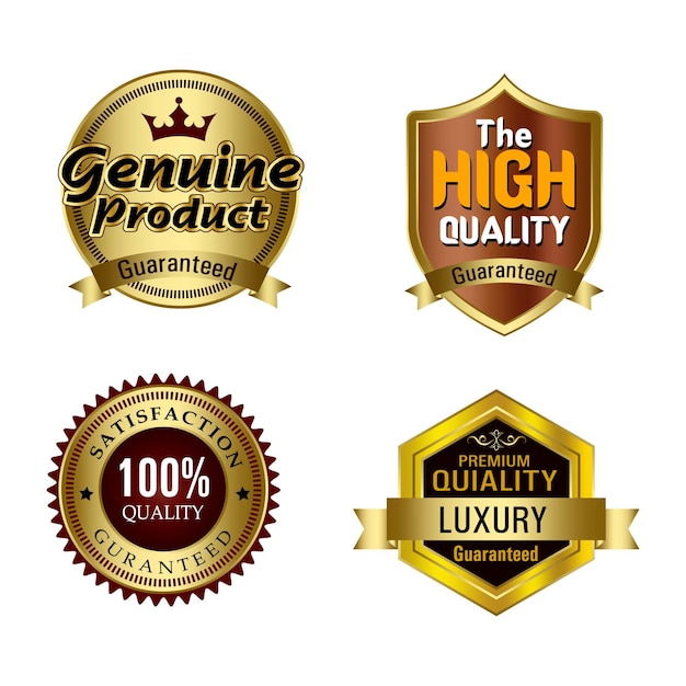 a gold and gold logo for the high quality product