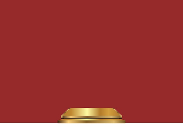 a gold and gold object on a red background