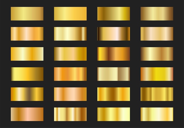 Gold golden gradient set Vector EPS 10