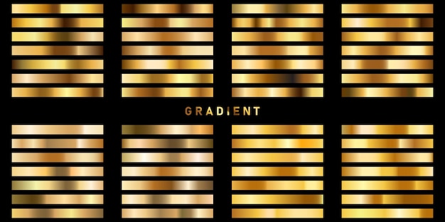 Gold gradient collection vector illustration