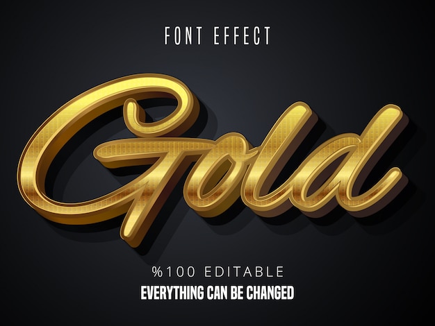 Gold gradient font effect