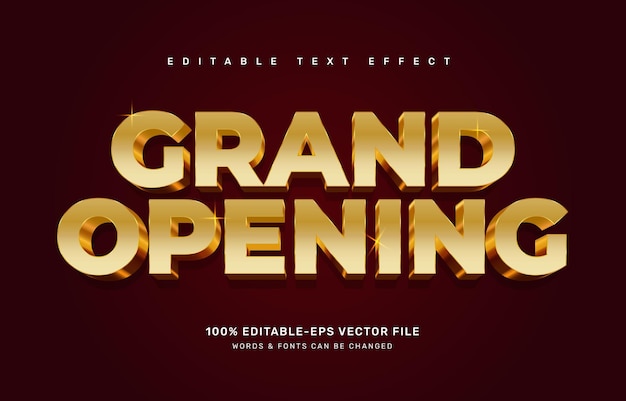 Gold Grand Opening text effect