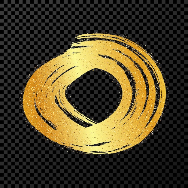 Gold grunge brush strokes in circle form