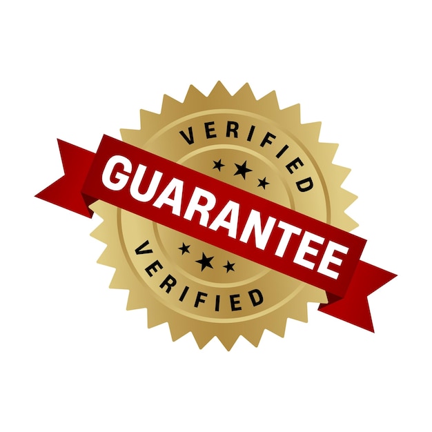 Gold Guarantee Stamp Guarantee Round Sign With Ribbon