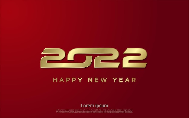 Gold happy new 2022 year background