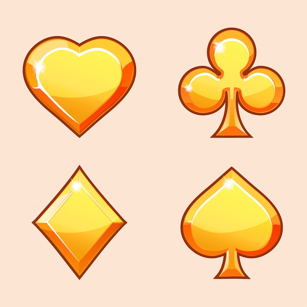 Gold icons of playings cards