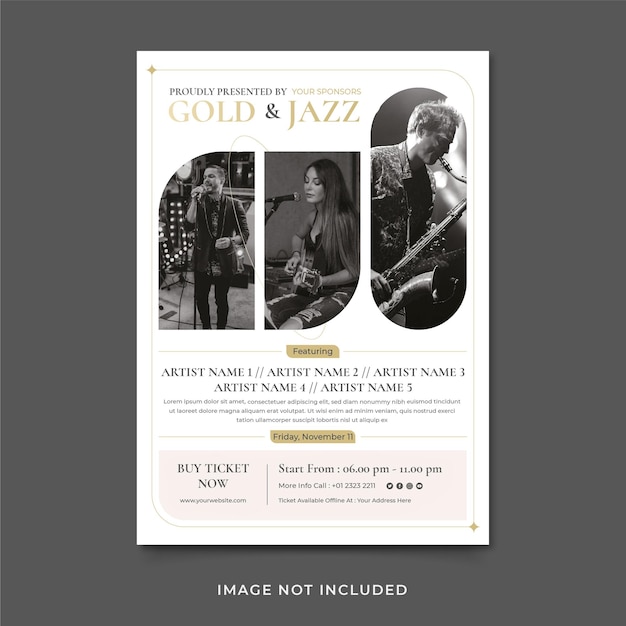 Gold Jazz Flyer Template