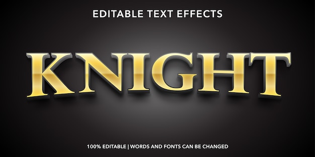 Gold Knight Text  Style Editable Text Effect