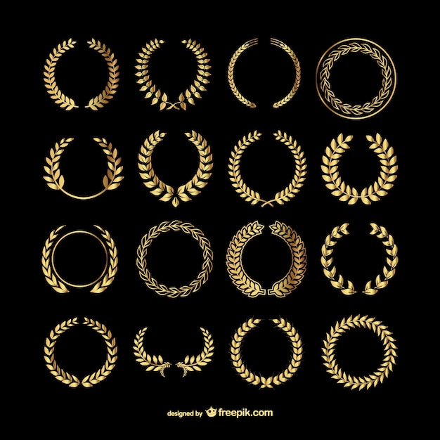 Gold laurel wreaths