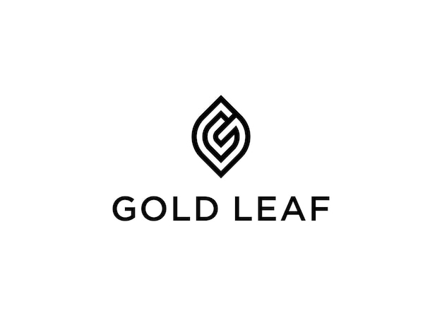 gold leaf logo design vector illustration