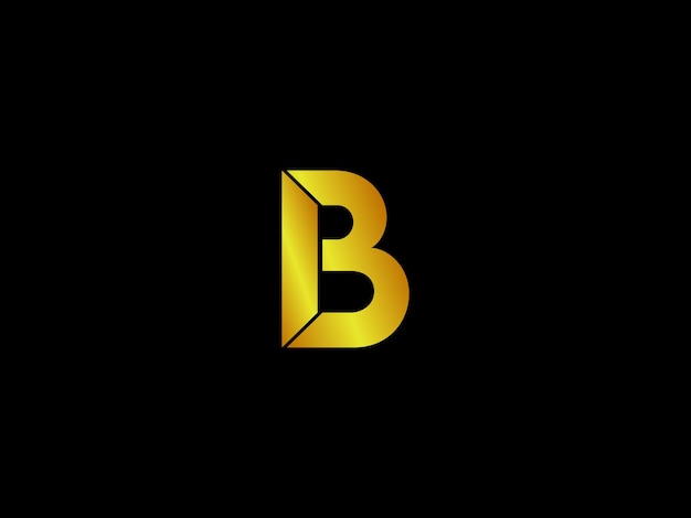 Gold letter b on a black background