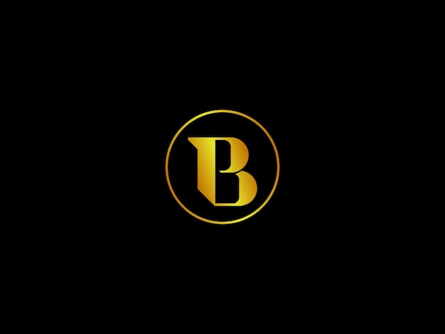 Gold letter b on a black background