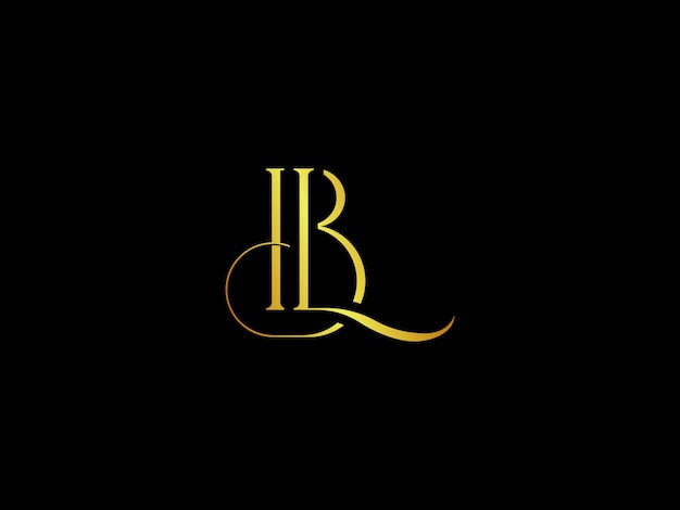 Vector gold letter b on a black background