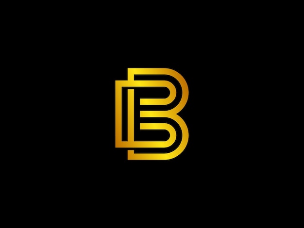 Gold letter b on a black background