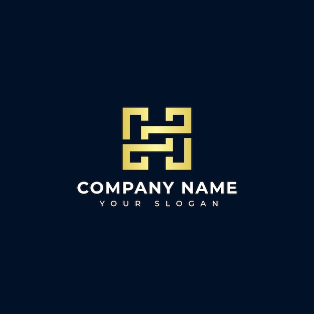 Gold Letter H logo vector design template