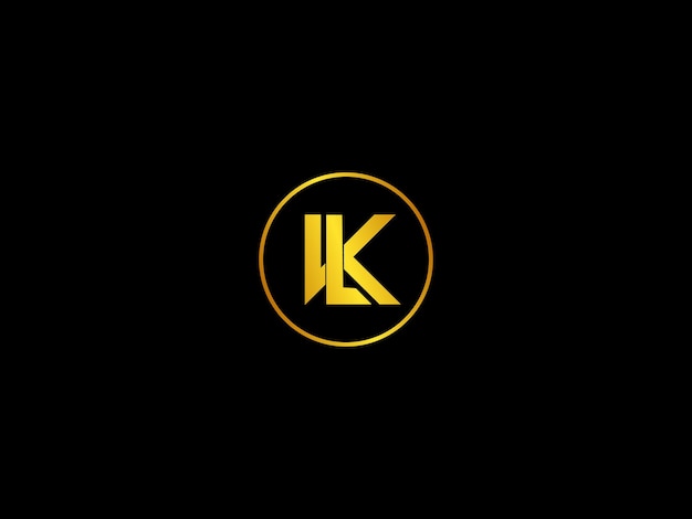 Gold letter k logo with a circle on a black background