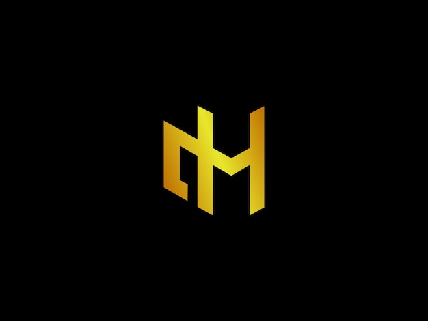 Vector gold letter m with a black background