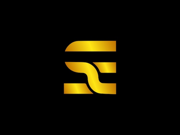 Gold letter se with a black background