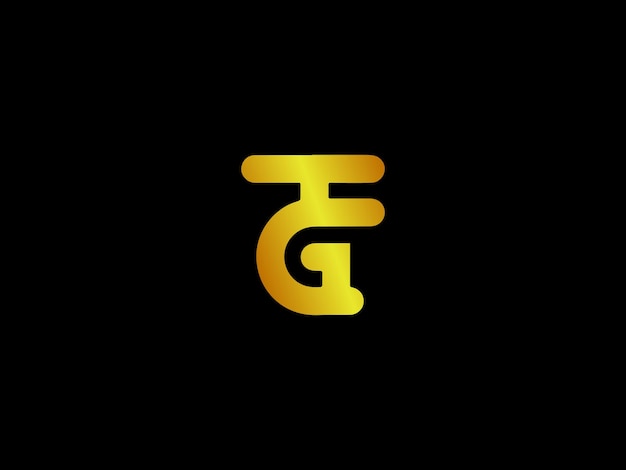 Gold letter t on a black background