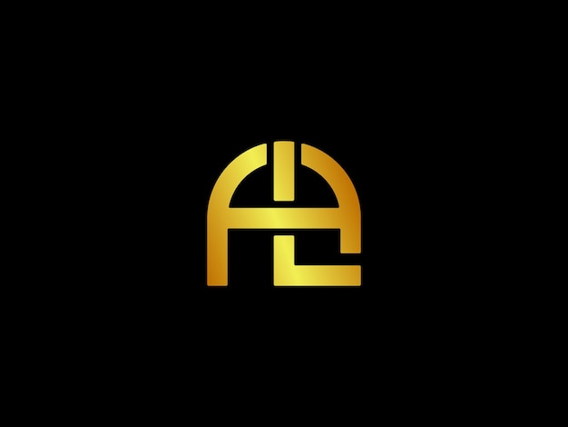 Gold letter a with a circle logo on a black background