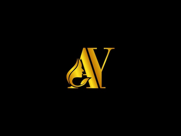 Vector gold letter a with a flame logo