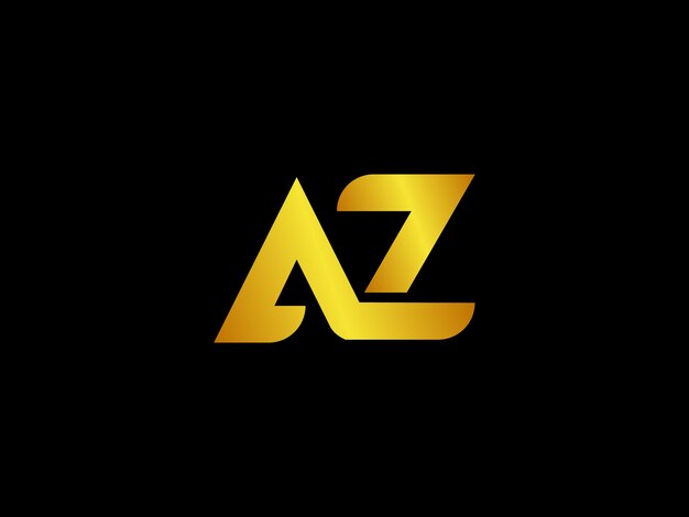 Vector a gold letter z logo with a black background