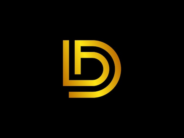 Gold letters d and d with a black background