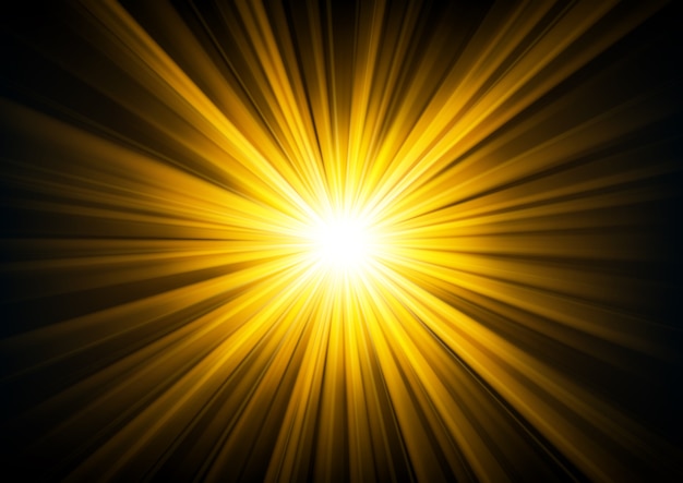 Vector gold light shining from darkness background