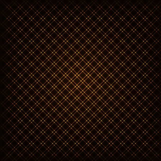 Gold lights abstract geometric shape on dark background