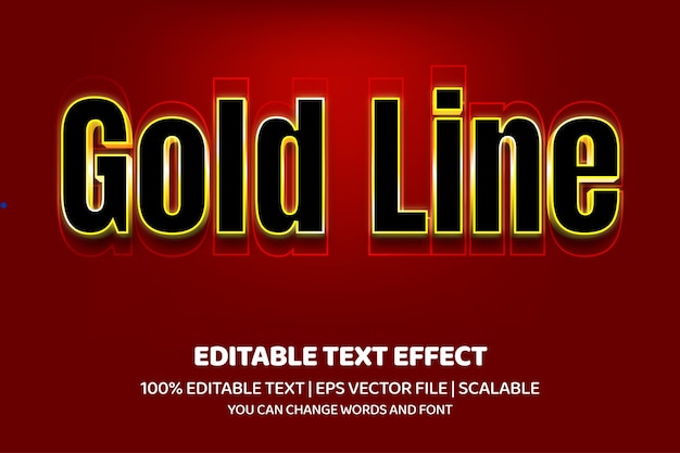 Gold line Editable text effect