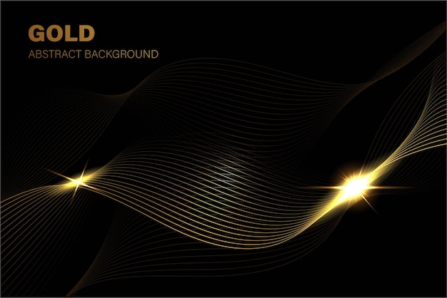 gold line wave abstract background additional design elements