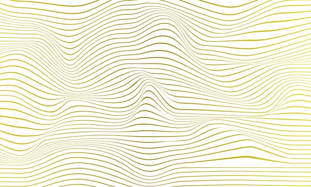 Gold line waves on white background abstract background vector design