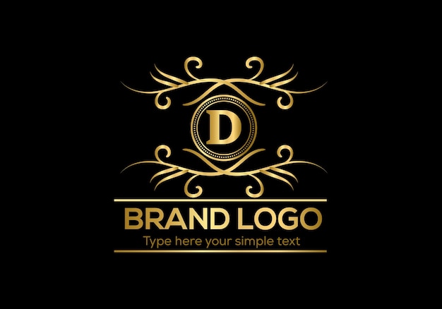 Vector a gold logo with the letter d on a black background