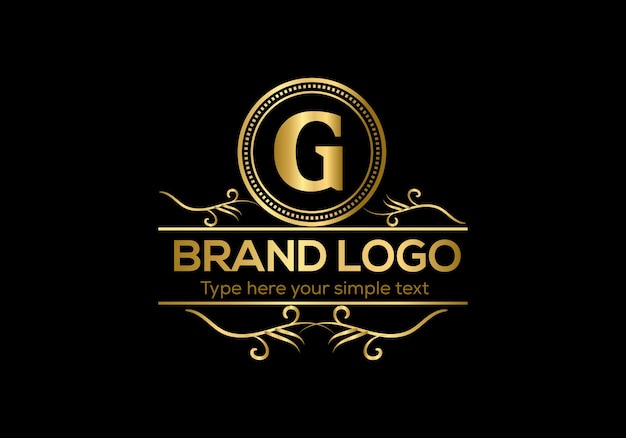 Gold logo with the letter g