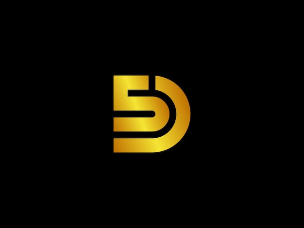 Vector gold logo with the title'5'on a black background '