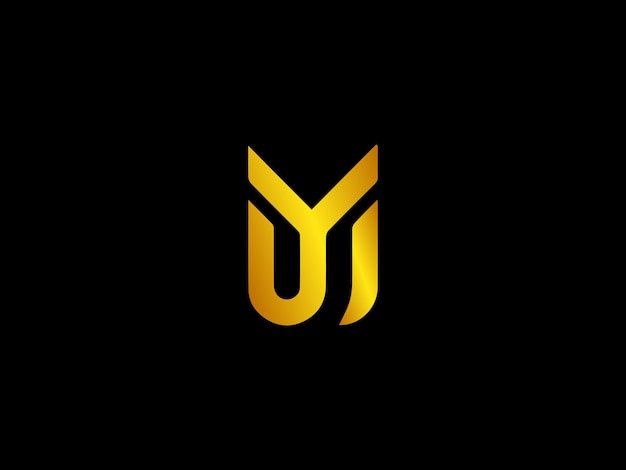 Gold logo with the title'logo for a company called yu '